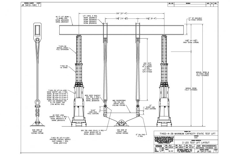 J&R Engineering LIFT-N-LOCK® Hydraulic Gantries